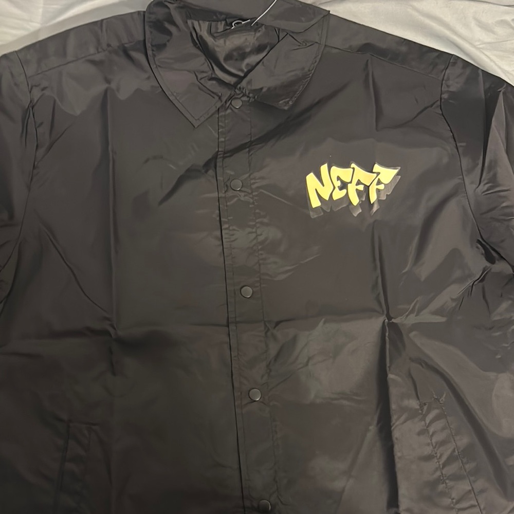 Neff Black Windbreaker Jacket Lightweight Water-Resistant